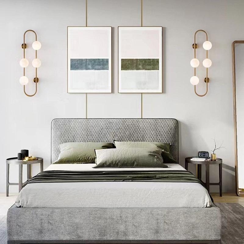 Modern Style Ellipse Shape Wall Light Glass Sconces in Gold for Bedroom