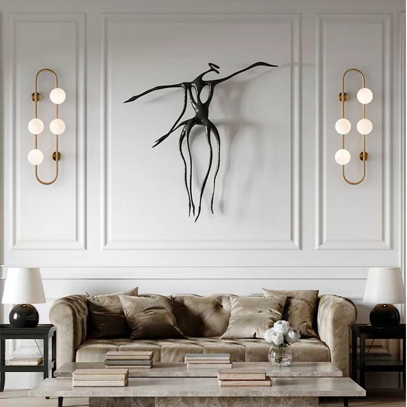 Modern Style Ellipse Shape Wall Light Glass Sconces in Gold for Bedroom