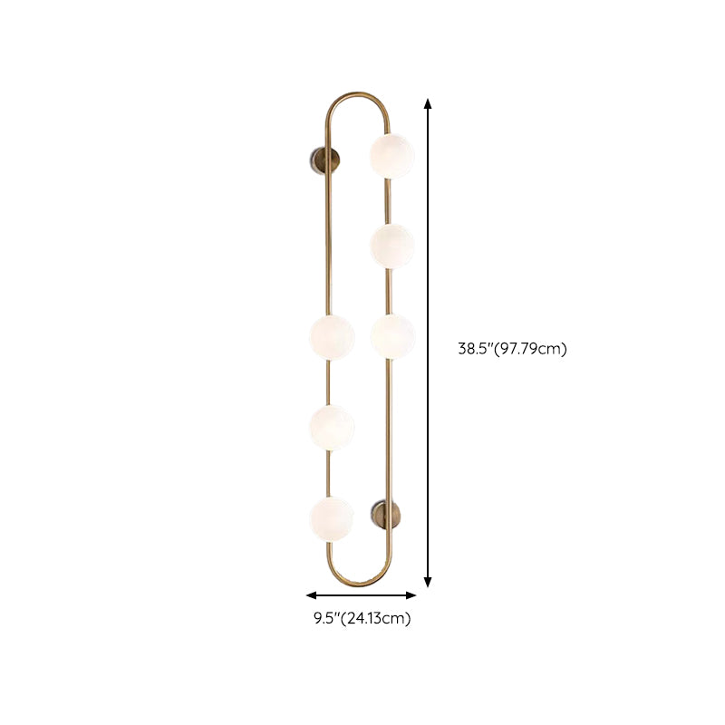 Modern Style Ellipse Shape Wall Light Glass Sconces in Gold for Bedroom