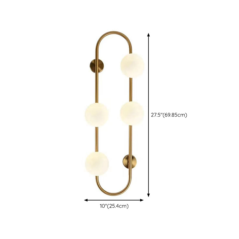 Modern Style Ellipse Shape Wall Light Glass Sconces in Gold for Bedroom