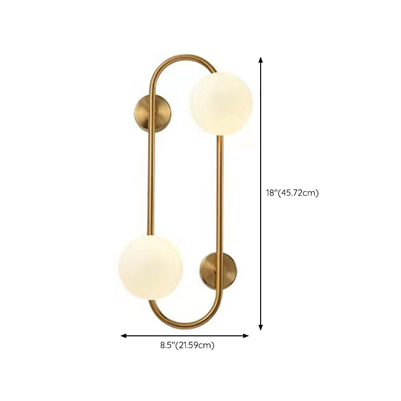 Modern Style Ellipse Shape Wall Light Glass Sconces in Gold for Bedroom