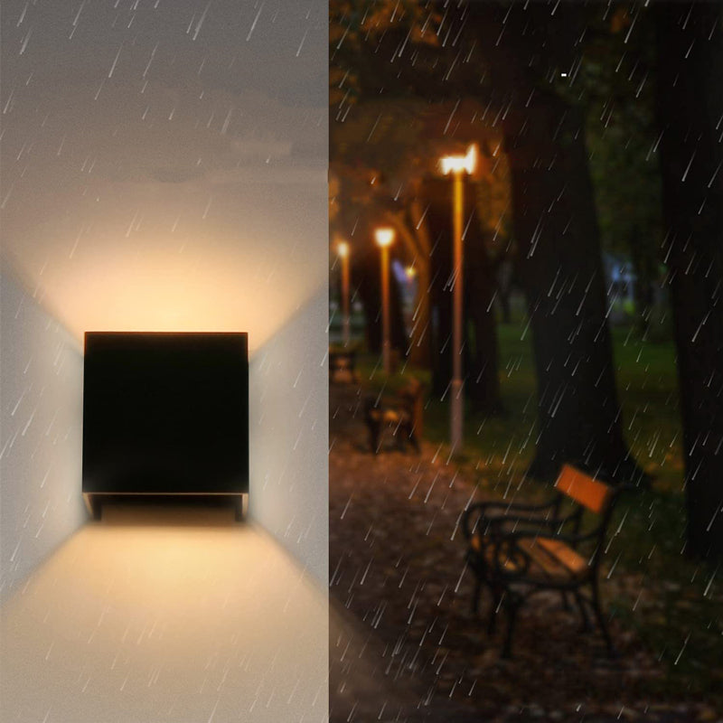 Geometric Shape Wall Lamp Modern Style Metal Wall Light in Black