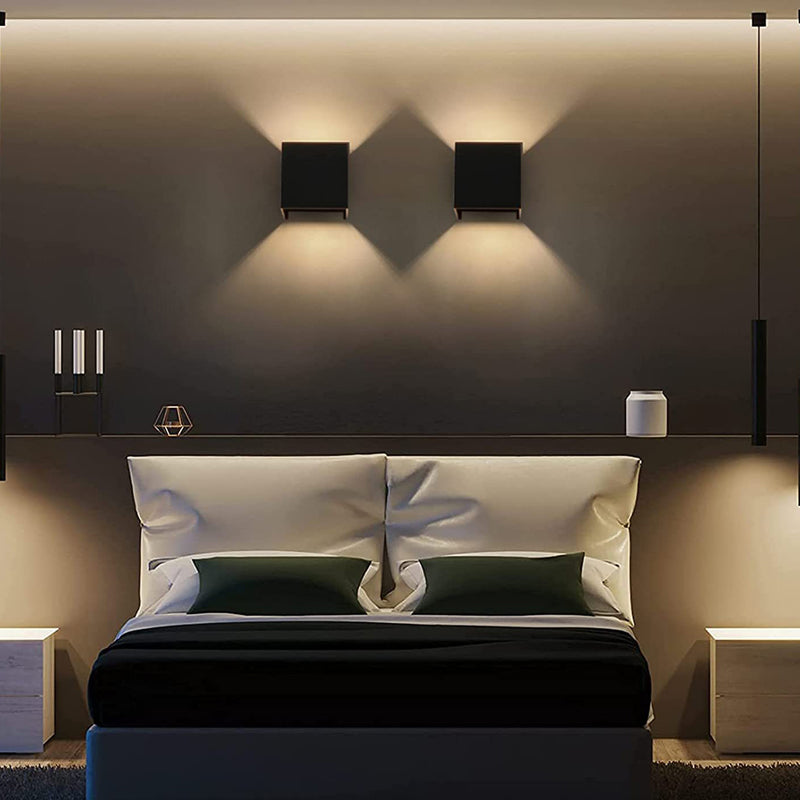 Geometric Shape Wall Lamp Modern Style Metal Wall Light in Black