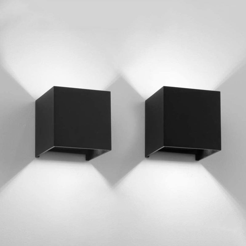 Geometric Shape Wall Lamp Modern Style Metal Wall Light in Black