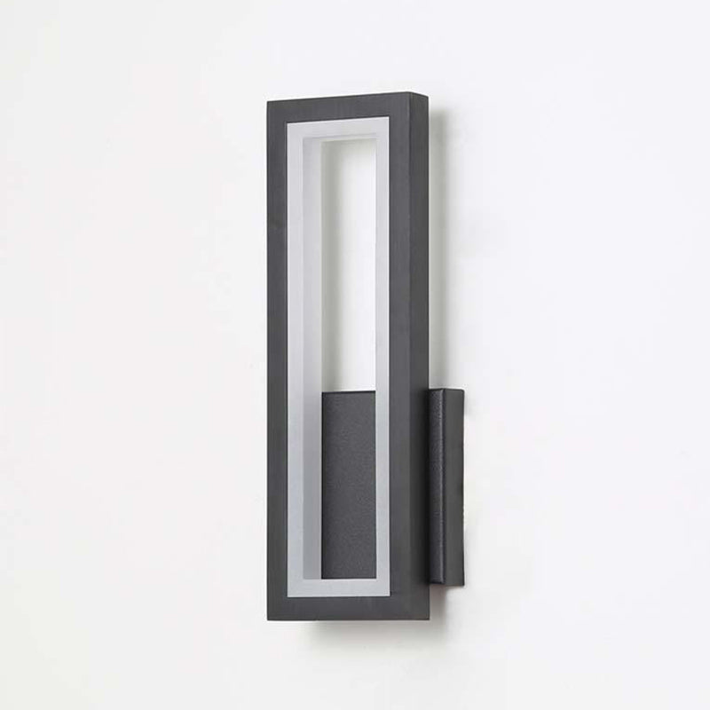 Rectangular Shape Wall Lamp Modern Style Metal 1 Lights Wall Light in White/Black