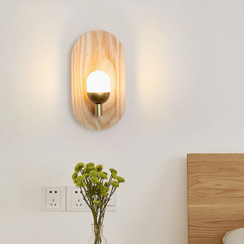 Modernism Metal Wall Light Flush Mount Wood Lighting for Foyer
