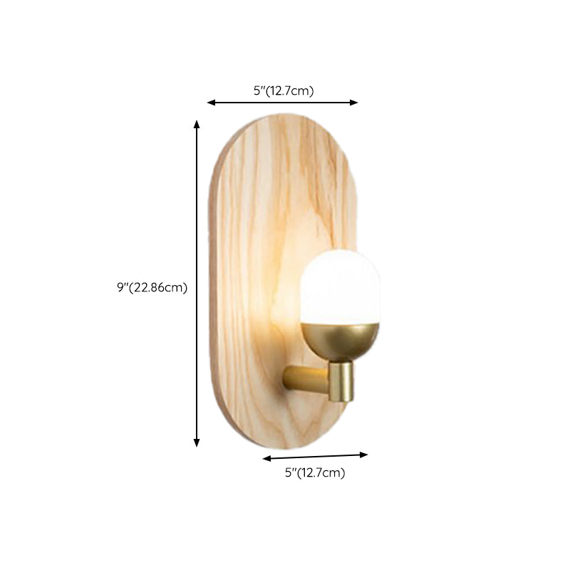 Modernism Metal Wall Light Flush Mount Wood Lighting for Foyer