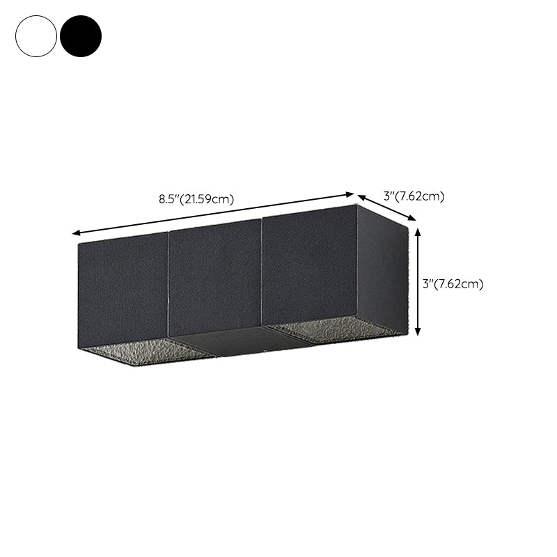 Rectangular Shape Wall Lamp Modern Style Metal 4 Lights Wall Light in White/Black