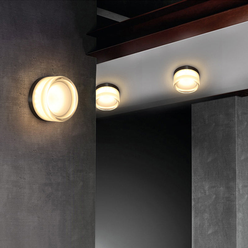 Cylinder Shape Wall Lamp Modern Style Acrylic 1 Lights Wall Light for Living Room