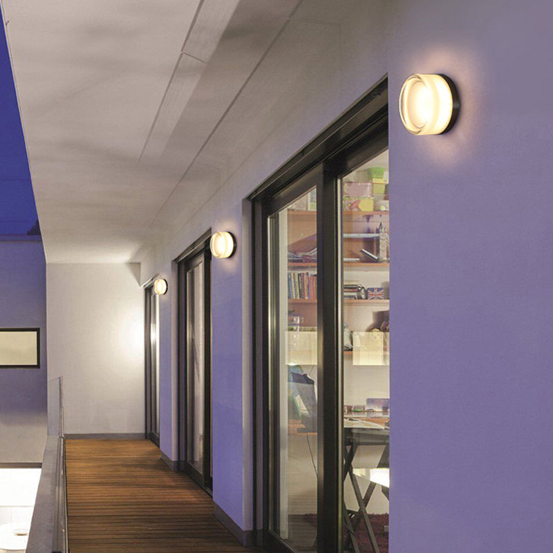 Cylinder Shape Wall Lamp Modern Style Acrylic 1 Lights Wall Light for Living Room