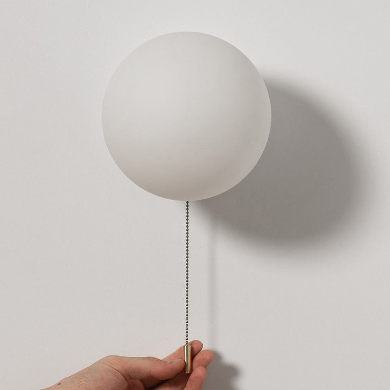 Global Shape Wall Light Modern Style Glass 1 Light Wall Lamp in White