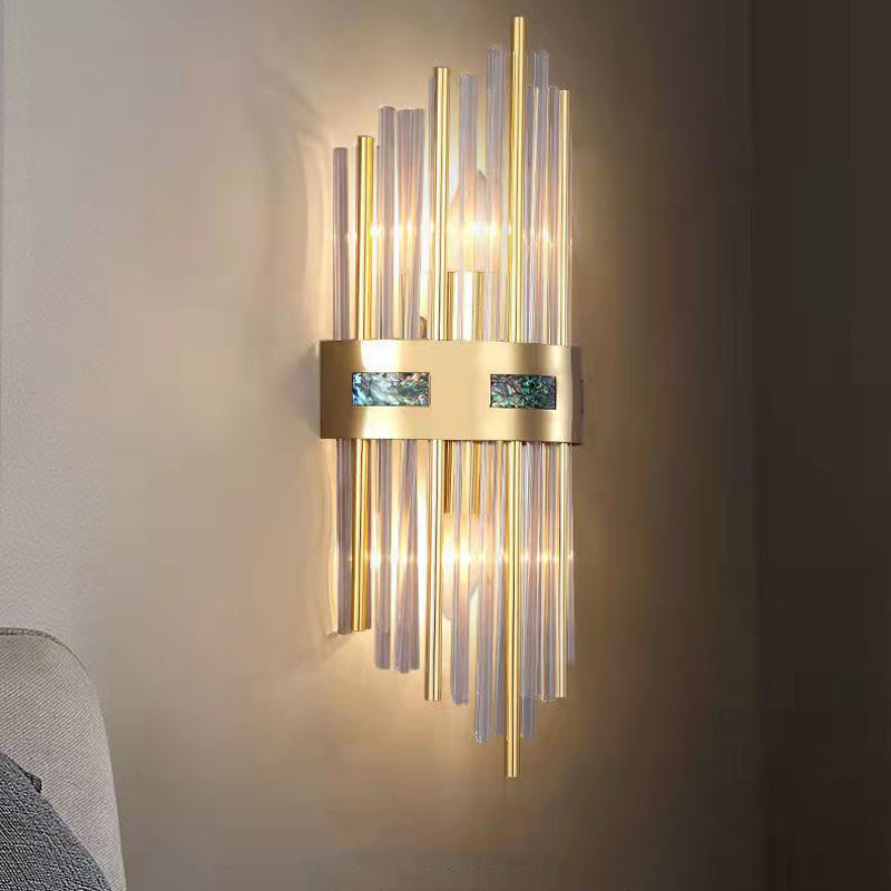 2-Light Geometric Sconce Light Modern Crystal Sconce Light Fixture