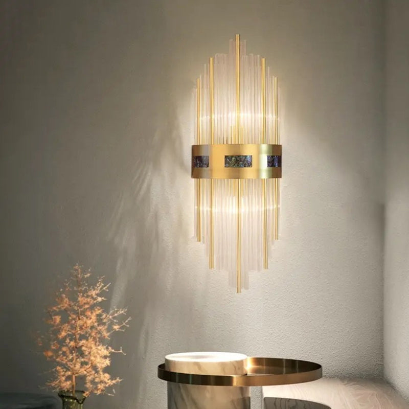 2-Light Geometric Sconce Light Modern Crystal Sconce Light Fixture