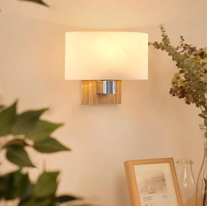 Modern Style Wall Light Wood 1 Light Sconces in Brown for Bedroom