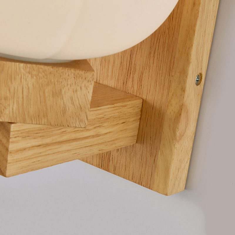 Modern Style Wall Light Wood 1 Light Sconces in Brown for Bedroom