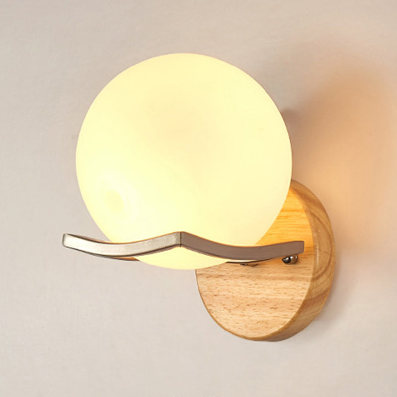 Modern Style Wall Light Wood 1 Light Sconces in Brown for Bedroom