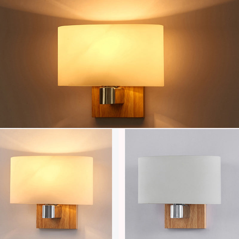 Modern Style Wall Light Wood 1 Light Sconces in Brown for Bedroom
