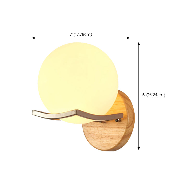 Modern Style Wall Light Wood 1 Light Sconces in Brown for Bedroom