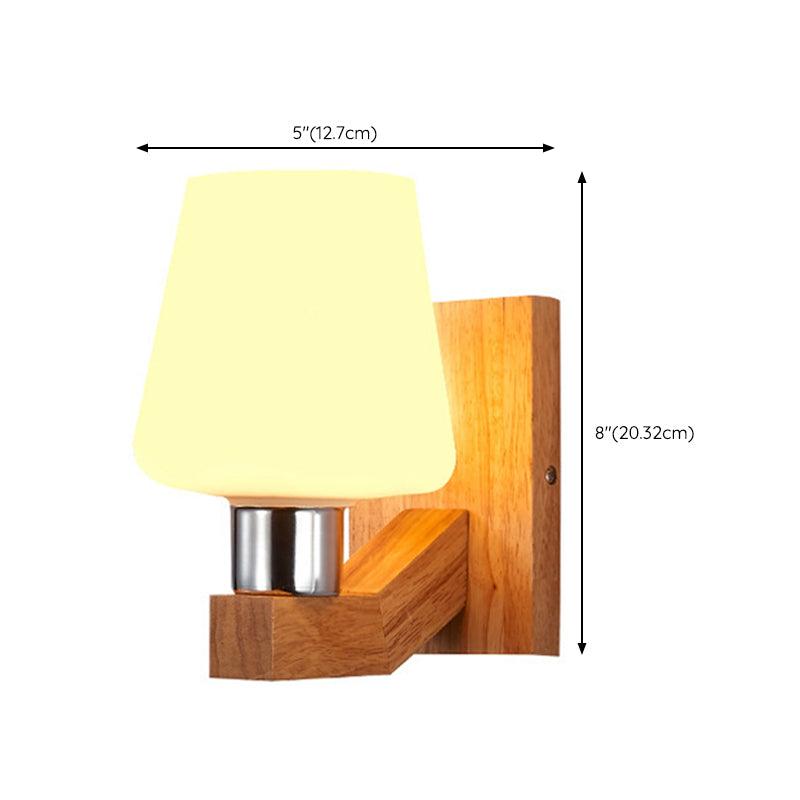 Modern Style Wall Light Wood 1 Light Sconces in Brown for Bedroom