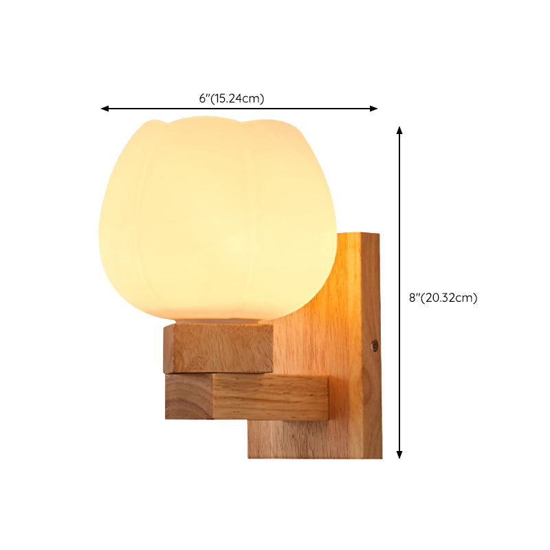 Modern Style Wall Light Wood 1 Light Sconces in Brown for Bedroom