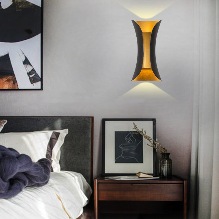 Curl Shape Wall Light Modern Style Metal 2 Lights Sconce for Living Room