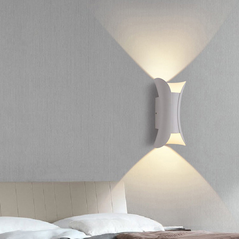 Curl Shape Wall Light Modern Style Metal 2 Lights Sconce for Living Room