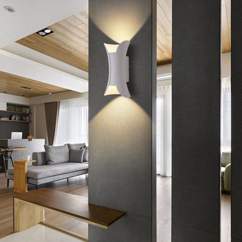 Curl Shape Wall Light Modern Style Metal 2 Lights Sconce for Living Room