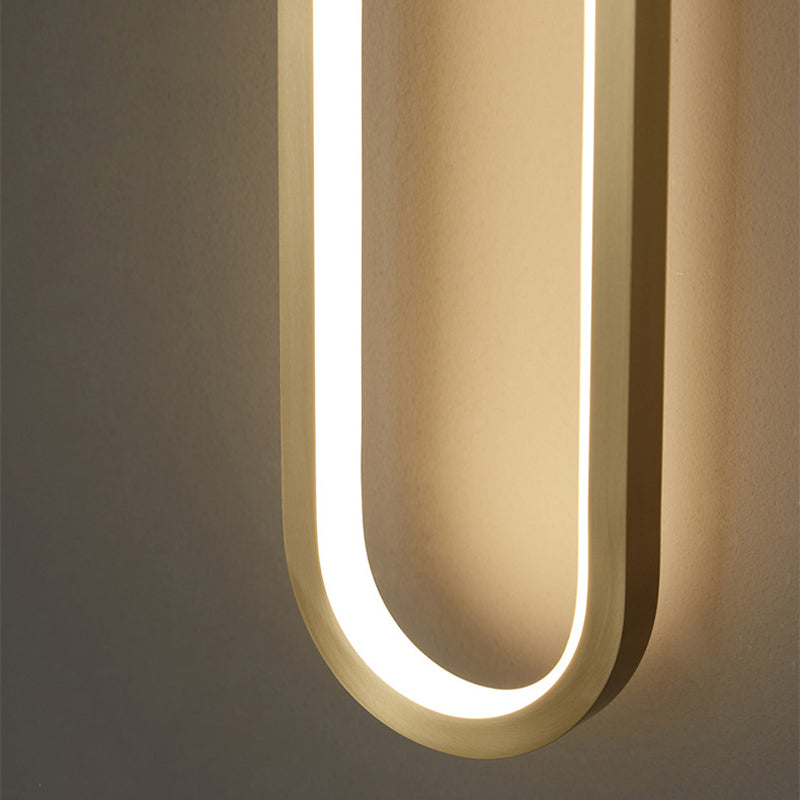 Minimalism LED Wall Sconce Oval Sconce Lighting with Brass for Bedroom