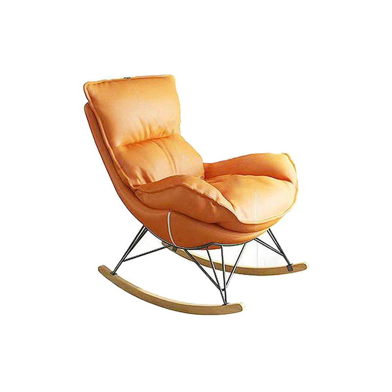 Modern Upholstered Rocker Chair Metal Frame Water Resistant Spindle Rocker Chair