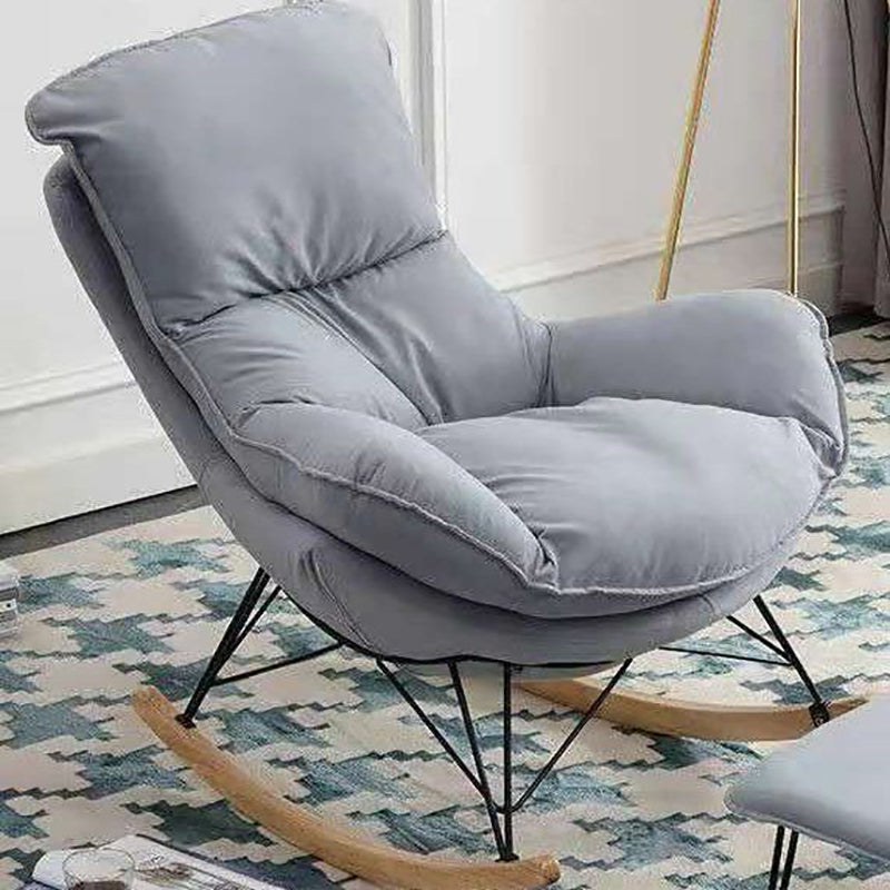 Modern Upholstered Rocker Chair Metal Frame Water Resistant Spindle Rocker Chair