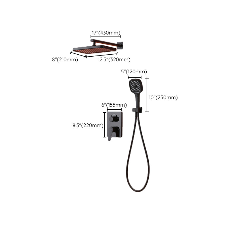 Modern Style Shower System Spot Resist Copper Wall Mounted Shower System