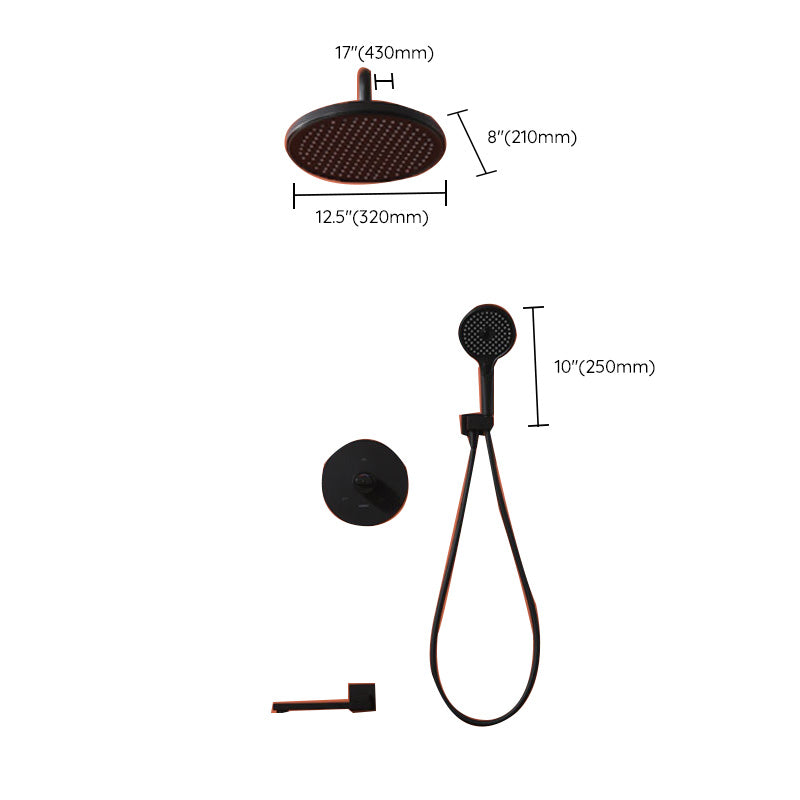 Modern Style Shower System Spot Resist Copper Wall Mounted Shower System