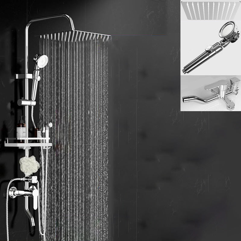 Wall Mounted Rectangle Shower System Spot Resist Copper Modern Style Shower System