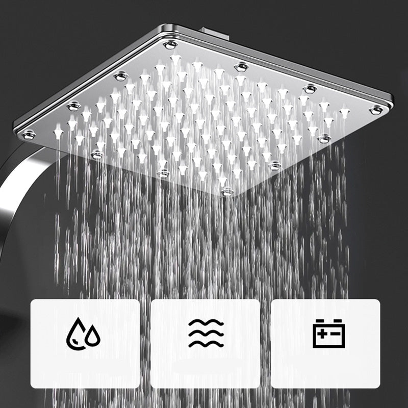 Wall Mounted Rectangle Shower System Spot Resist Copper Modern Style Shower System