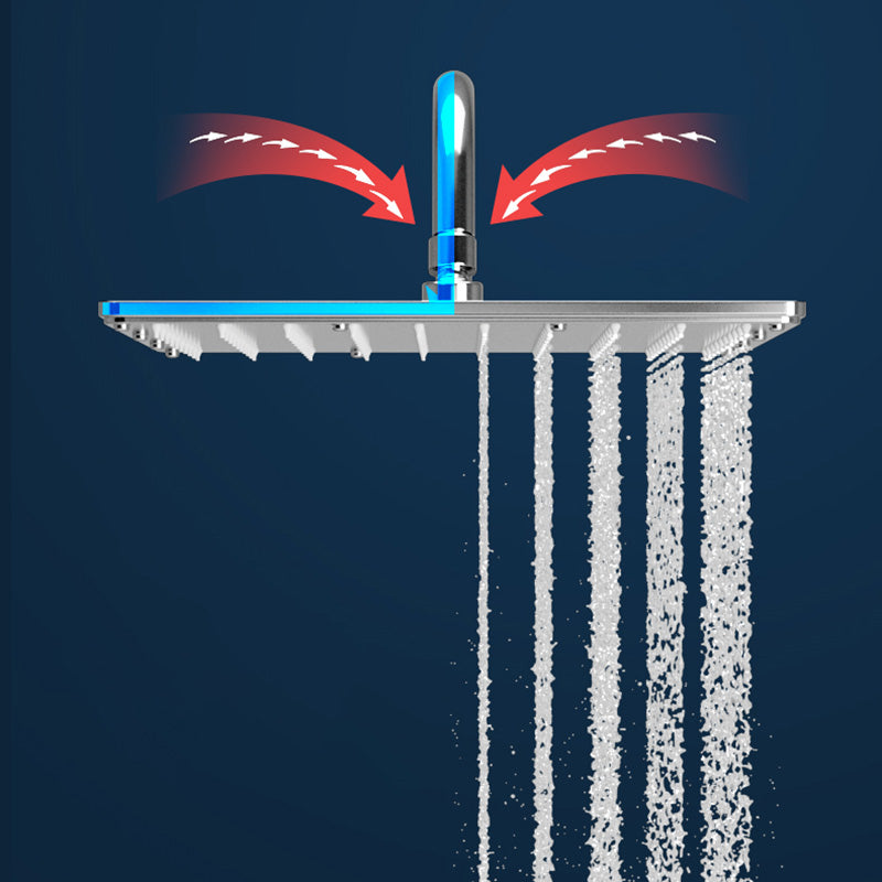 Wall Mounted Rectangle Shower System Spot Resist Copper Modern Style Shower System