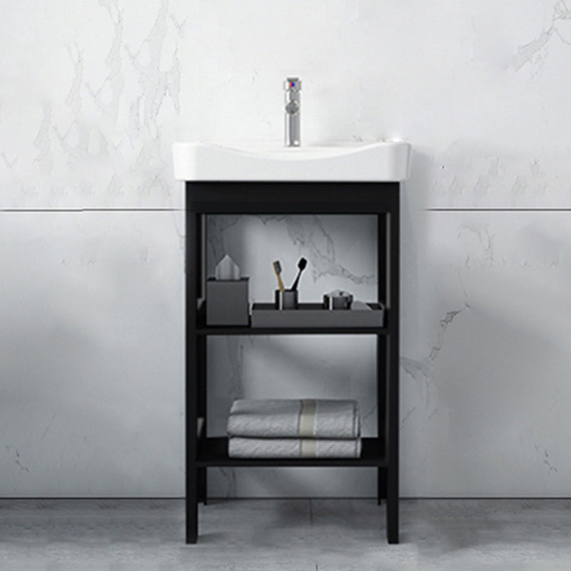 Shelving Included Bath Vanity Set Mirror Freestanding Vanity Set with Single Sink