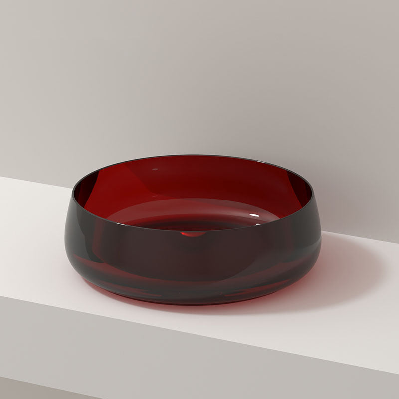 Modern Vessel Bathroom Sink Round with Pop-Up Drain Vessel Sink(Not Included Faucet)