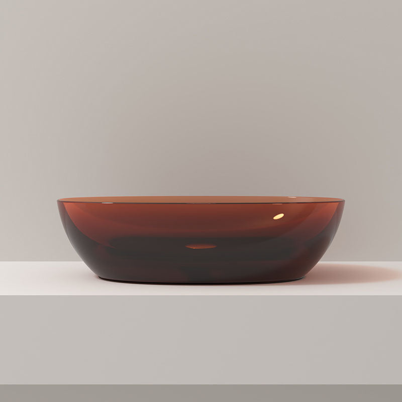 Modern Vessel Bathroom Sink Round with Pop-Up Drain Vessel Sink(Not Included Faucet)