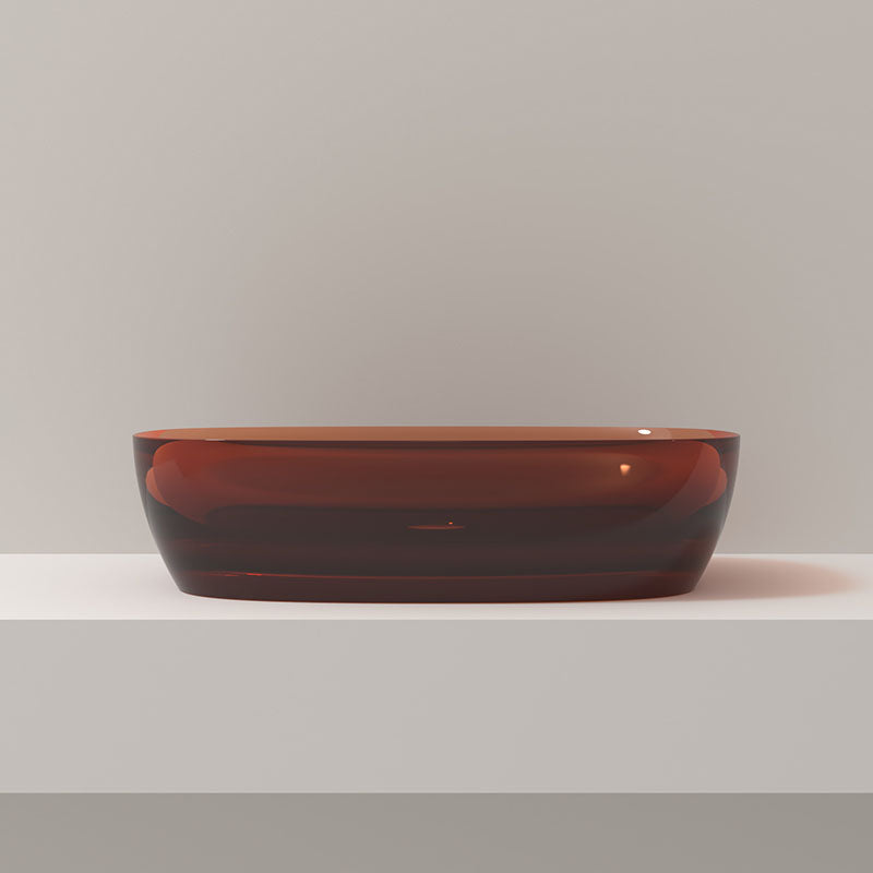 Modern Vessel Bathroom Sink Round with Pop-Up Drain Vessel Sink(Not Included Faucet)