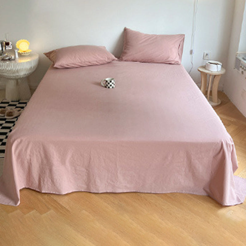 1 Piece Bed Sheet Set Cotton No Theme Pillowcase Solid Color Sheet