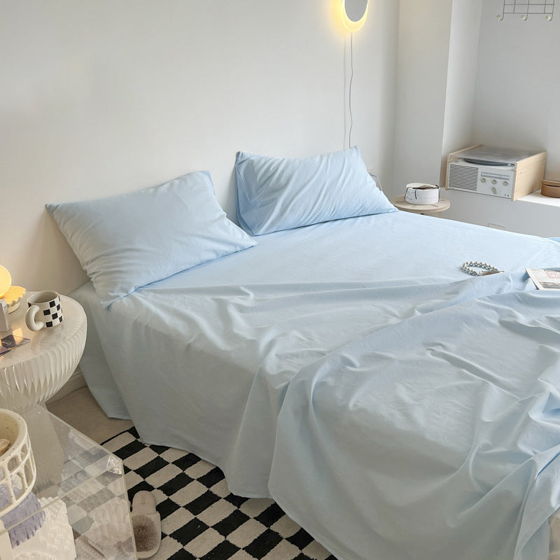 1 Piece Bed Sheet Set Cotton No Theme Pillowcase Solid Color Sheet