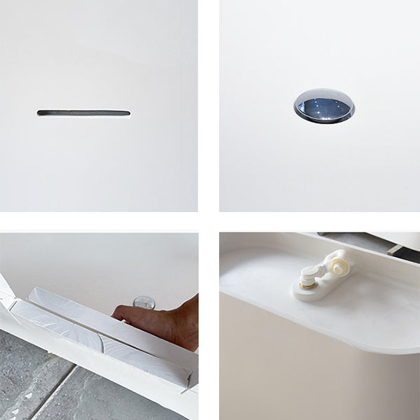Soaking Freestanding Tub with Drain Modern White Stone Oval Bathtub