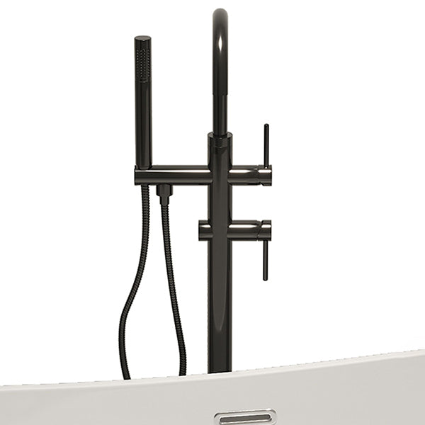 Modern Ellipse Acrylic Bathtub Freestand Soaking Bathtub with Drain Bath Tub