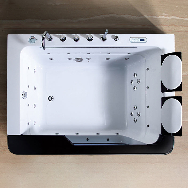 Modern Acrylic Bathtub White Rectangle Back to Wall with Drain Bath Tub and Massage Device