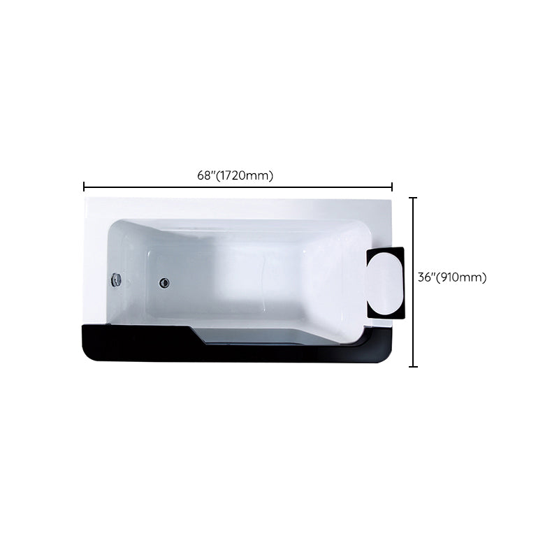 Modern Acrylic Bathtub White Rectangle Back to Wall with Drain Bath Tub and Massage Device