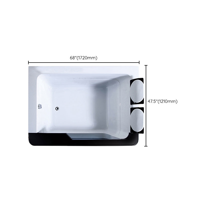 Modern Acrylic Bathtub White Rectangle Back to Wall with Drain Bath Tub and Massage Device