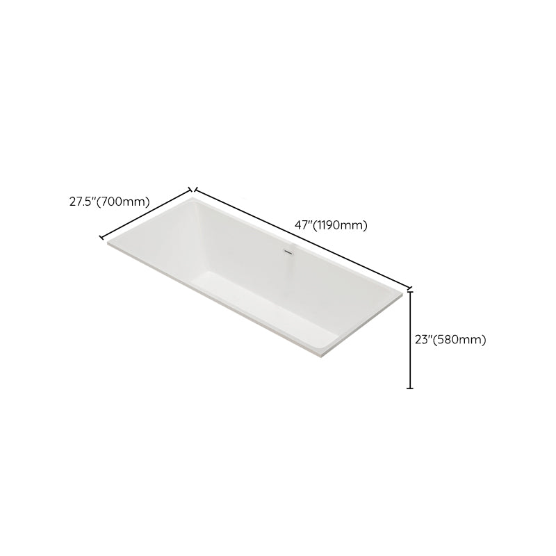 Modern Rectangle Acrylic Embedded Bathtub with Drain Bath Tub