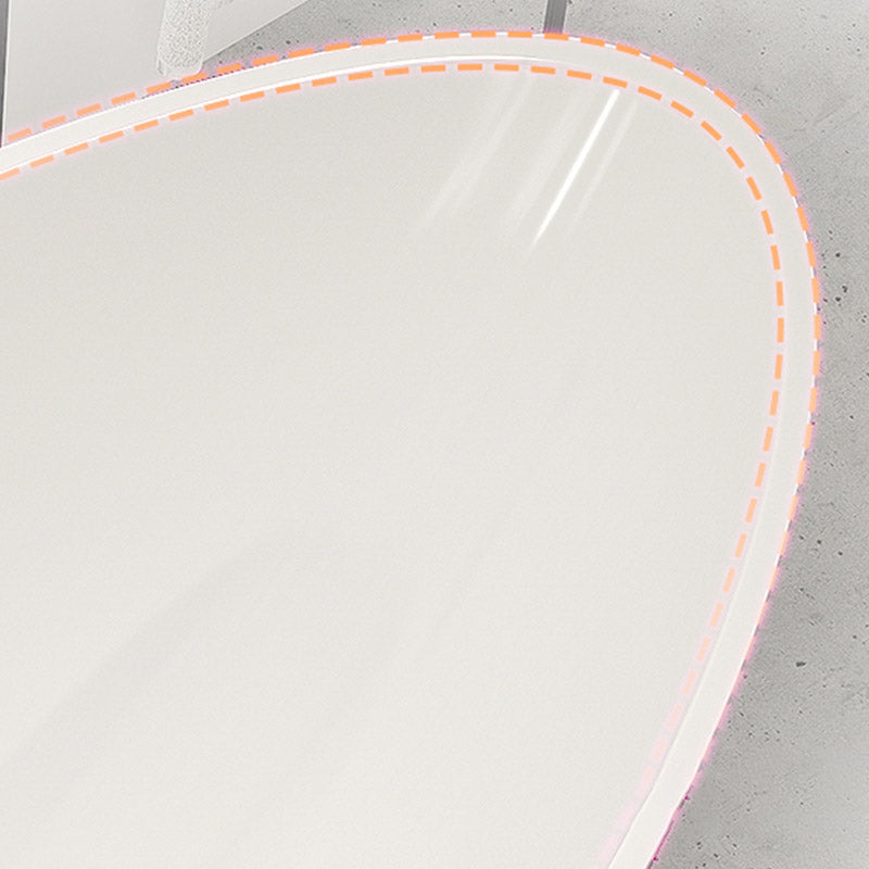 Contemporary White Acrylic Oval Bathtub Soaking Freestanding Tub