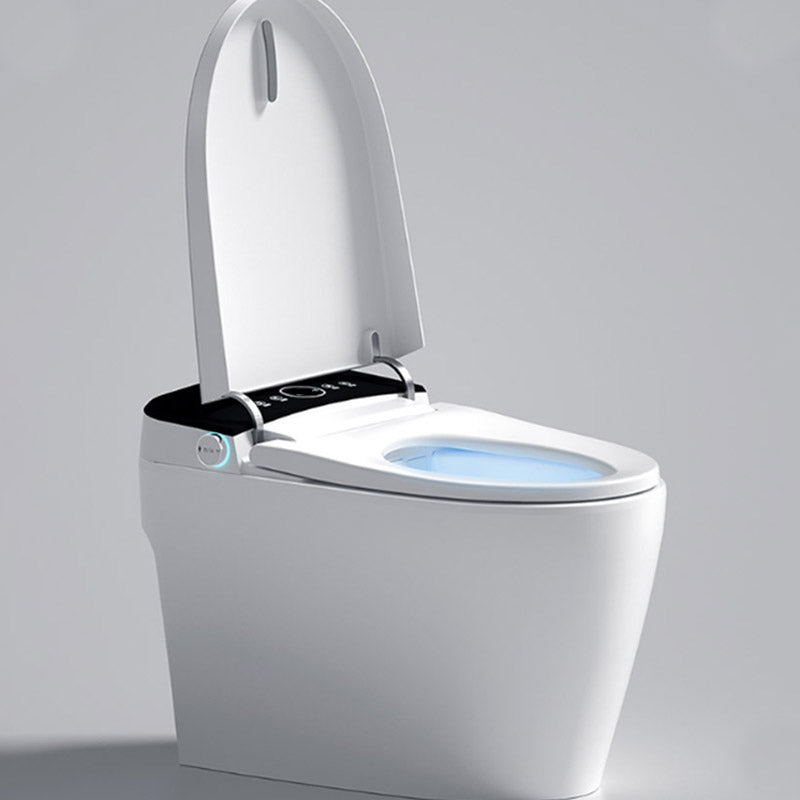 Contemporary One Piece Toilet Floor Mounted White Toilet Bowl with Seat for Washroom