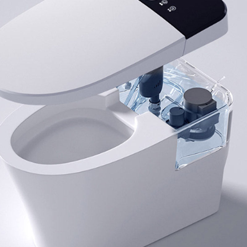 Contemporary One Piece Toilet Floor Mounted White Toilet Bowl with Seat for Washroom